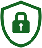 A lock icon representing the privacy and security of the LowerMyRx prescription discount card.