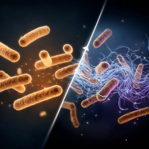 Image showing antibiotic resistance by showing how antibiotics kill susceptible bacteria, leaving resistant bacteria to survive and multiply.