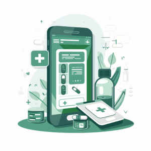 a phone with a medical application on the screen