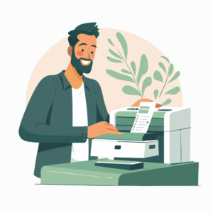 a man using a printer