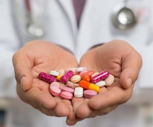 Pharmacist presenting diabetes medications