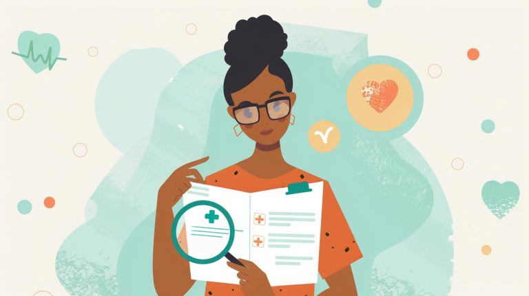 A person reviews their high-deductible health plan (HDHP) document, trying to understand the details of their insurance coverage.