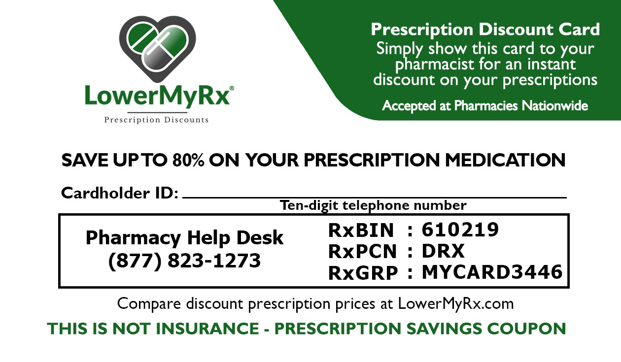 Prescription discount card