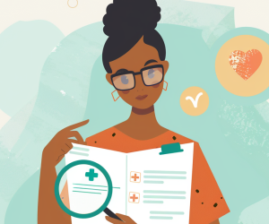 A person reviews their high-deductible health plan (HDHP) document, trying to understand the details of their insurance coverage.